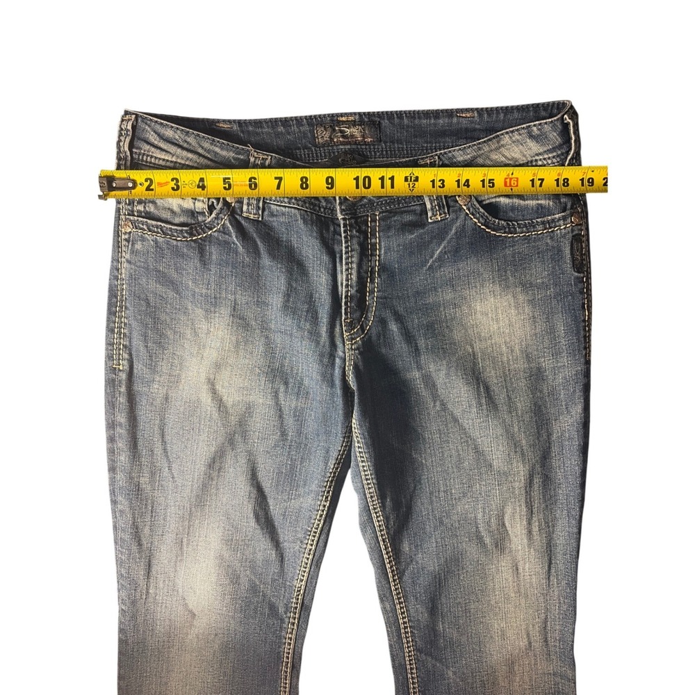 Silver Jeans Co Suki Bootcut Jeans Womens 34 Blue Mid Rise Flap Pocket Denim - Picture 6 of 10